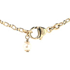 Metal Pearl Crystal CC Textured Pendant Necklace Gold