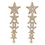 Crystal CC Star Long Drop Earrings Gold