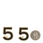 Metal CC No 5 Earrings Gold Black