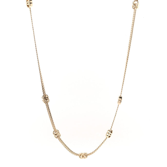 Metal CC Short Chain Necklace Gold Hover Image