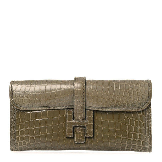 Shiny Niloticus Crocodile Jige Elan 29 Clutch Gris Tourterelle Hover Image