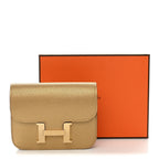 Metallic Chevre Chamkilight Constance Slim Wallet Dore