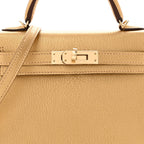 Metallic Chevre Chamkilight Mini Kelly Sellier 20 Dore