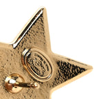 Metal Glitter Sparkle CC Star Earrings Gold Pearly Black