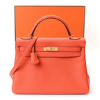 Togo Kelly Retourne 32 Orange Poppy