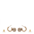 Enamel CC Cube Drop Earrings Gold White