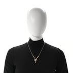 Crystal CC Heart Link Pendant Necklace Gold