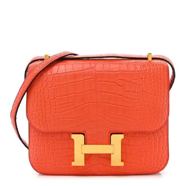 Matte Alligator Constance 18 Rouge Indien Hover Image