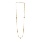 Pearl CC Camellia Long Necklace Gold