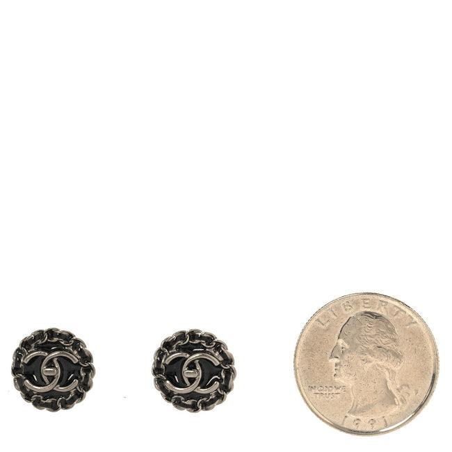 CC Chain Round Earrings Ruthenium Black Ruthenium Black Main Image