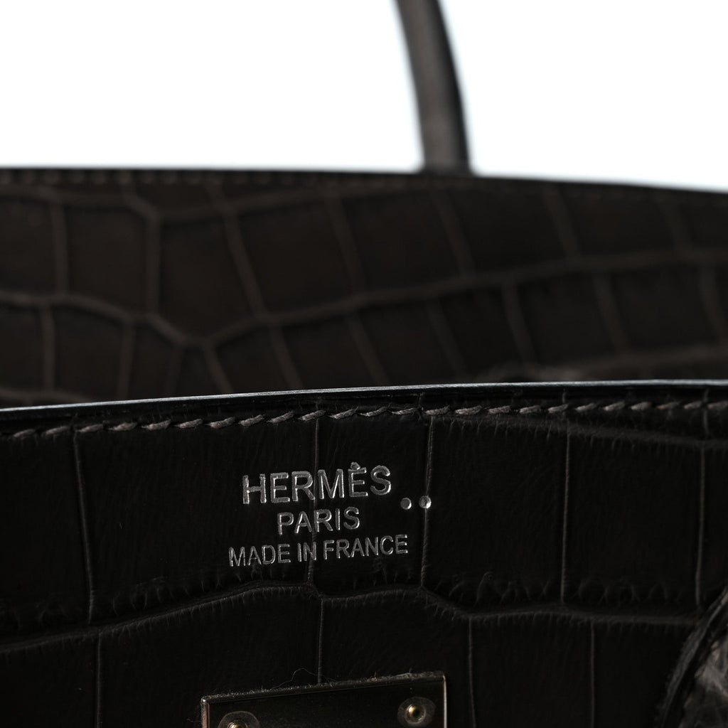 Matte Niloticus Crocodile Birkin 35 Graphite
