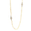 Crystal Pearl CC Long Necklace Gold