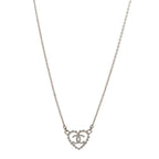 Crystal CC Heart Necklace Silver