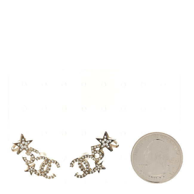 Crystal Star 5 CC Earrings Gold Main Image