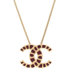Resin Along The Nile CC Pendant Necklace Gold Purple