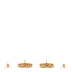 Metal CC Drop Earrings Gold