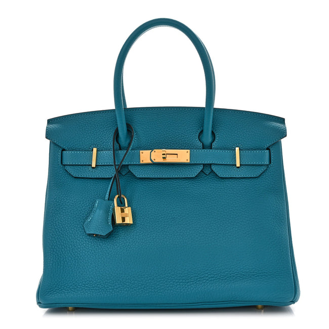 Taurillon Clemence Birkin 30 Turquoise Hover Image