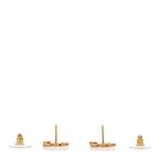 Metal CC Paris Button Stud Earrings Gold