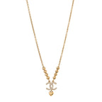 Crystal CC Heart Link Pendant Necklace Gold
