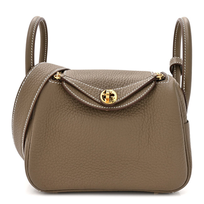 Taurillon Clemence Mini Lindy 20 Etoupe Hover Image