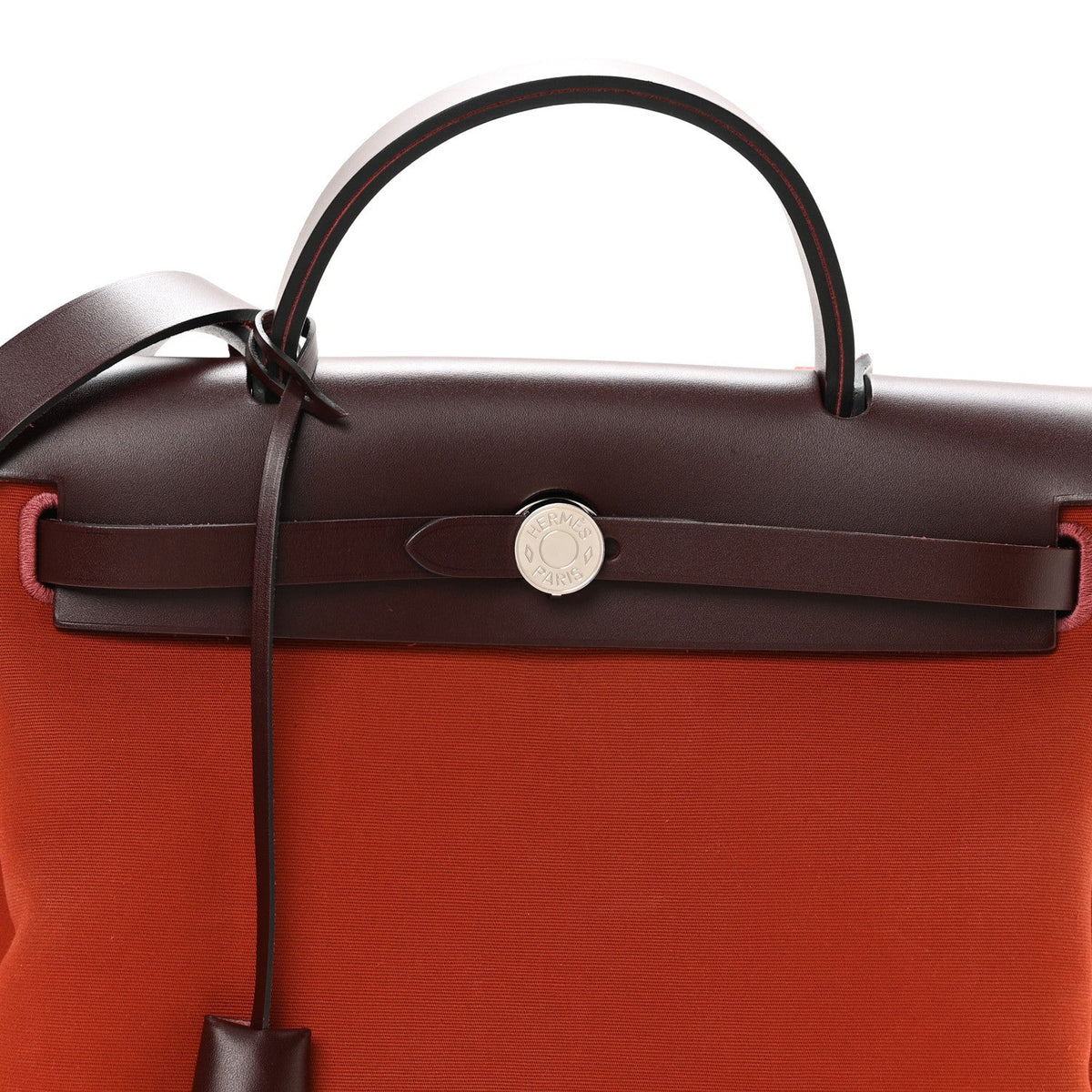 Military Toile Vache Hunter Tri-Color Herbag Zip Retourne 31 PM Rouge H Cuirve Orange Mecano