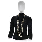 Pearl CC Long Necklace Gold