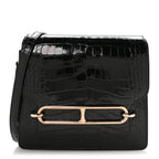 Shiny Alligator Mini Sac Roulis Black