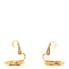Crystal CC Round Clip On Earrings Gold