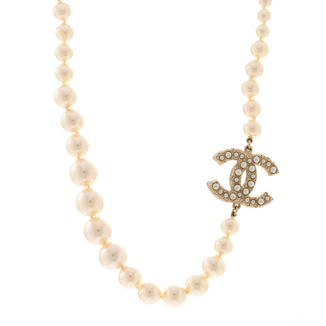 Pearl CC 100th Anniversary Necklace Light Gold Hover Image