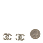 Baguette Crystal CC Earrings Silver