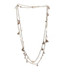 Pearl Enamel CC Camellia Long Necklace Gold Beige Pink