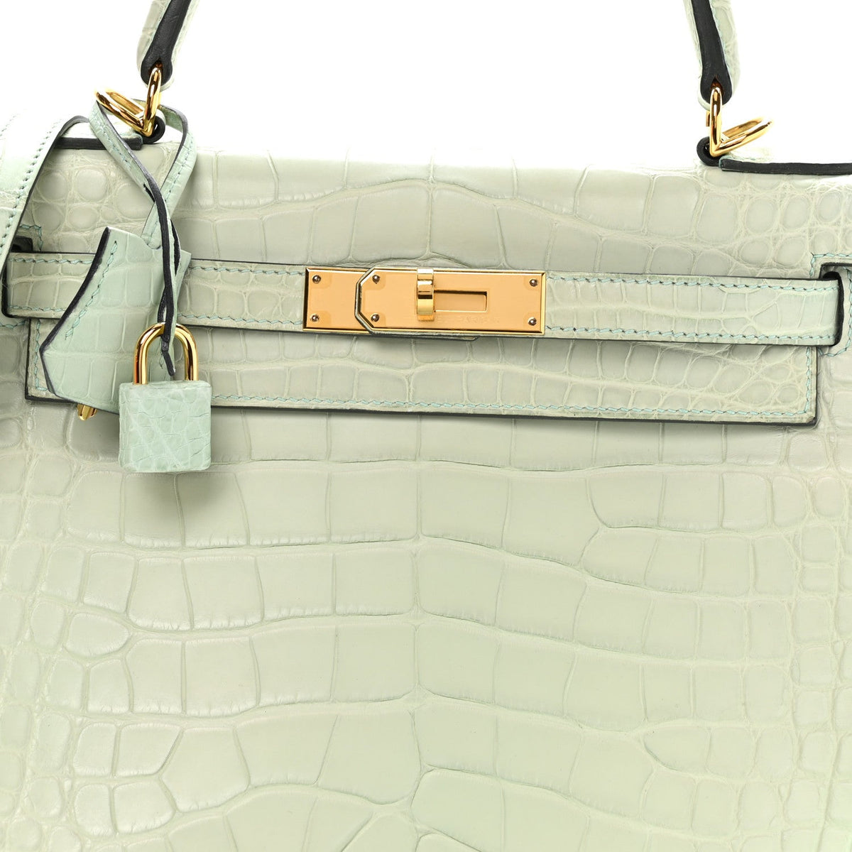 Matte Alligator Kelly Retourne 28 Vert D'eau