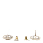 Pearl Crystal CC Heart Earrings Gold