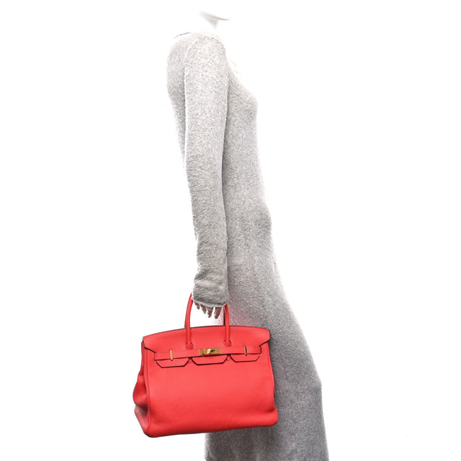 Togo BIRKIN 35 Rouge Pivoine Main Image