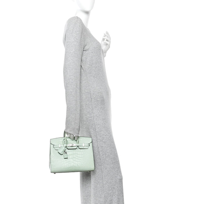 Matte Alligator Birkin Sellier 25 Vert D'eau Main Image