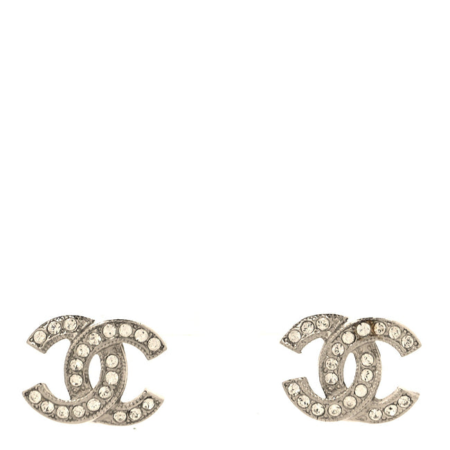 Crystal CC Earrings Silver Hover Image