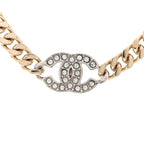 Crystal Chain Link CC Choker Gold Silver