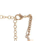 Spike Pearl Crystal CC Choker Necklace Gold Pearly White