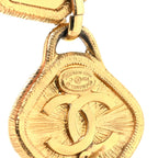 CC Tags Drop Earrings Gold Pink