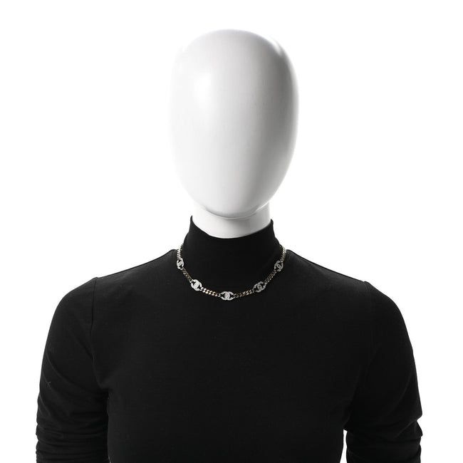 Crystal Chain CC Link Choker Gold Silver Main Image