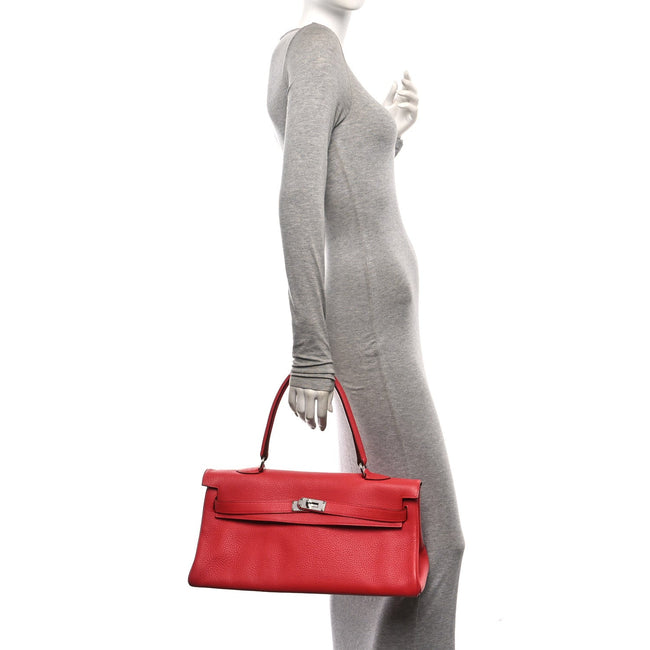 Taurillon Clemence Shoulder Kelly 42 Bougainvillea Main Image