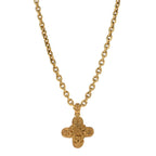 Metal CC Cross Long Pendant Necklace Gold