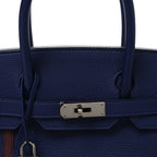 Togo Swift Officier Birkin 30 Bleu Encre Rouge H