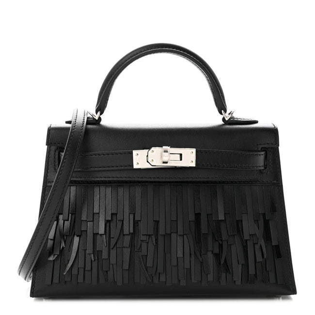 Tadelakt Sombrero Box Pampilles Mini Kelly Sellier 20 Black Hover Image