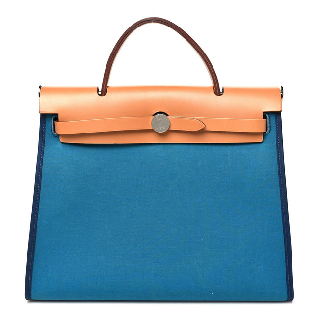 Toile Officier Vache Hunter Herbag Zip PM 31 Bleu Izmir Fauve Hover Image