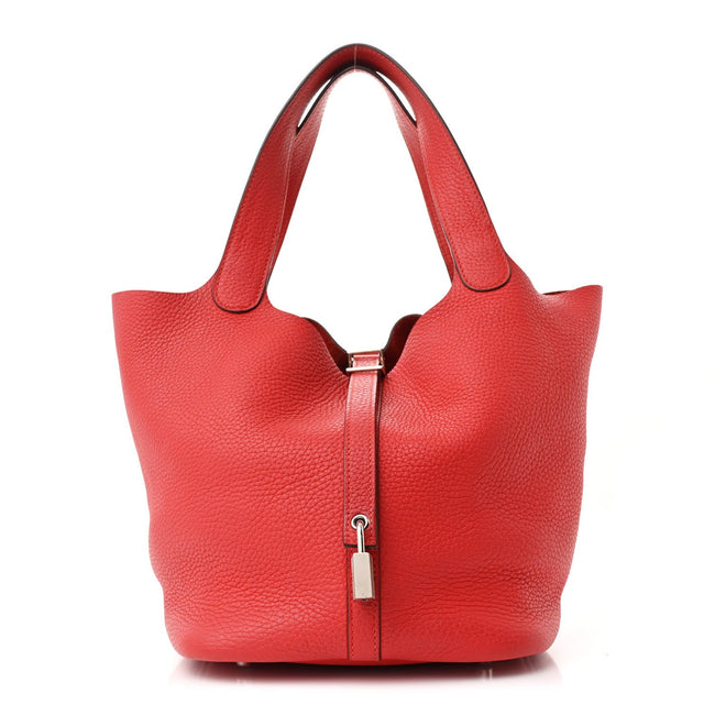 Taurillon Clemence Picotin Lock 22 MM Rouge Pivoine Hover Image