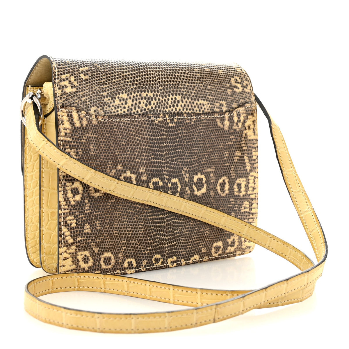 Matte Alligator Lizard Mini Sac Roulis Ombre Vanille