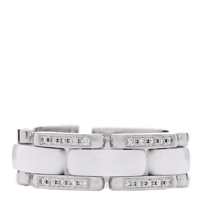 18K White Gold Ceramic Diamond Medium Ultra Ring White 50 5.5 Hover Image