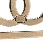 Metal Square Cutout CC Hoop Earrings Gold