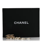 Pearl CC Long Chain Drop Earrings Gold